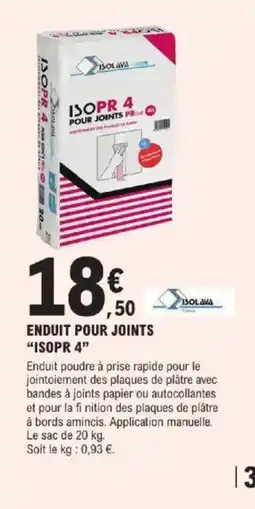 E.Leclerc Brico Enduit pour joints isopr 4 offre