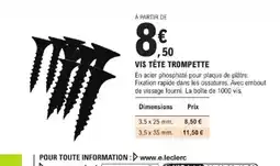 E.Leclerc Brico Vis tête trompette offre