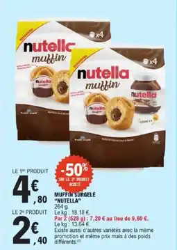 E.Leclerc Muffin surgelé nutella offre
