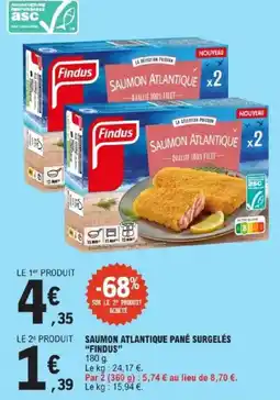 E.Leclerc Saumon atlantique pané surgelés findus offre
