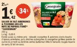 E.Leclerc Salade de blé aubergines & poivrons grillés note de paprika fumé cassegrain offre