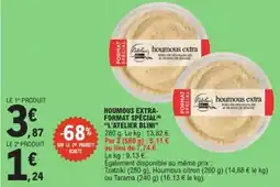 E.Leclerc Express L'ATELIER BLINI Houmous extra- format spécial offre