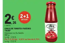 E.Leclerc Express ALRO Coulis de tomates fraîches offre