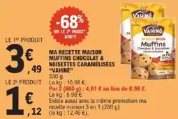 E.Leclerc Ma recette maison muffins chocolat & noisettes caramélisées vahine offre