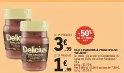 E.Leclerc Filets d'anchois à l'huile d'olive delicius offre
