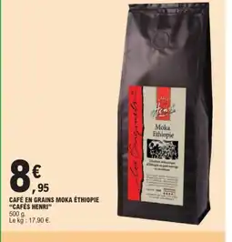 E.Leclerc Express CAFÉS HENRI Café en grains moka éthiopie offre