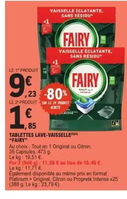 E.Leclerc Express FAIRY Tablettes lave-vaisselle offre