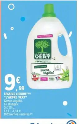 E.Leclerc Express L'ARBRE VERT Lessive liquide offre