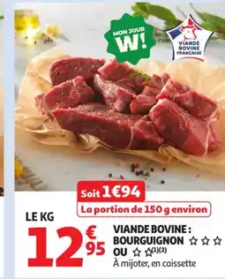 Auchan Supermarché Viande bovine bourguignon ou offre