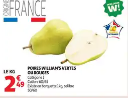 Auchan Supermarché Poires william's vertes ou rouges offre