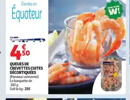 Auchan Supermarché Queues de crevettes cuites décortiquées offre