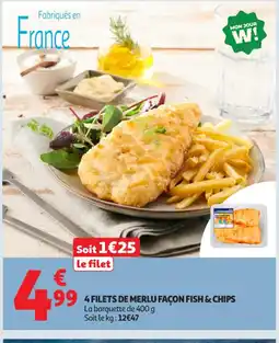 Auchan Supermarché 4 filets de merlu façon fish & chips offre