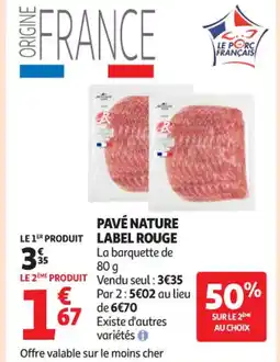 Auchan Supermarché Pavé nature le rouge offre