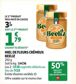 Auchan Supermarché BEELIZ Miel de fleurs crémeux offre
