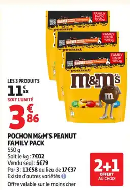 Auchan Supermarché Pochon m&m's peanut family pack offre