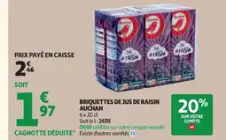 Auchan Supermarché AUCHAN Briquettes de jus de raisin offre