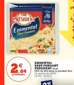 Utile PRÉSIDENT Emmental rapé fondant offre