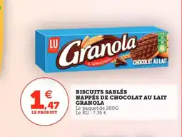 Utile GRANOLA Biscuits sablés nappés de chocolat au lait offre