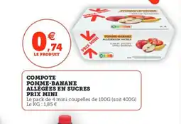 Utile Compote pomme-banane allegees en sucres offre