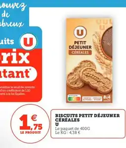 Utile Biscuits petit déjeuner céréales u offre