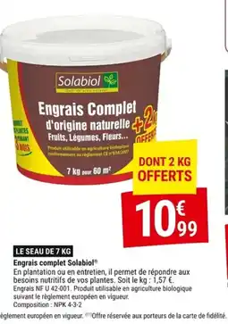 Gamm vert SOLABIOL Engrais complet offre