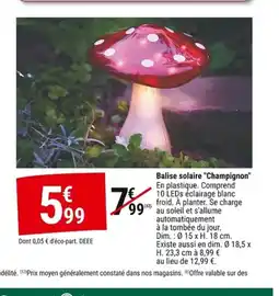 Gamm vert Balise solaire Champignon offre