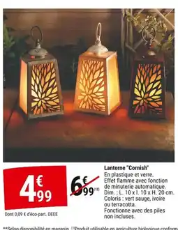 Gamm vert Lanterne Cornish offre