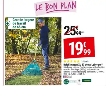 Gamm vert Balai à gazon xl 27 dents leborgne offre