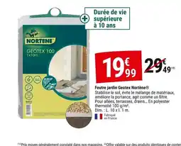 Gamm vert NORTÈNE Feutre jardin Geotex offre