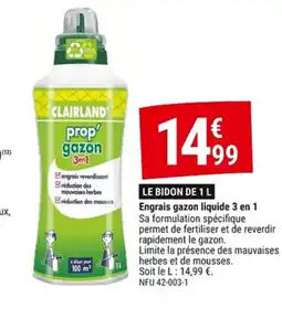 Gamm vert Engrais gazon liquide 3 en 1 offre