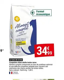Gamm vert Croquettes chien adulte toutes races offre