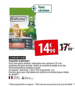 Gamm vert Croquettes Authentiq offre