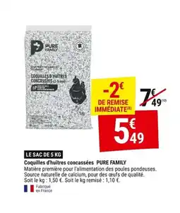 Gamm vert PURE FAMILY Coquilles d'huîtres concassées offre