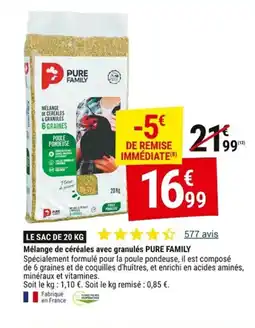 Gamm vert PURE FAMILY Mélange de céréales avec granulés offre