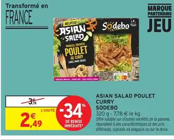 Intermarché Hyper SODEBO Asian salad poulet curry offre