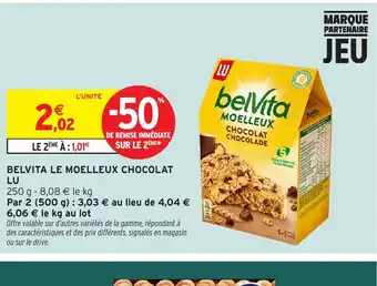 Intermarché Hyper LU Belvita le moelleux chocolat offre