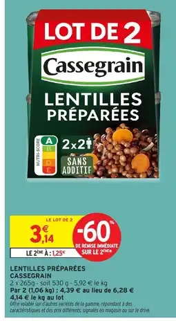 Intermarché Hyper CASSEGRAIN Lentilles préparées offre