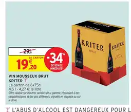 Intermarché Hyper KRITER Vin mousseux brut offre