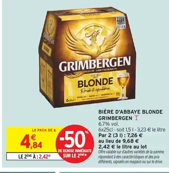 Intermarché Hyper GRIMBERGEN Bière d'abbaye blonde offre