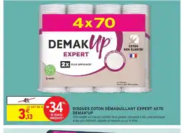 Intermarché Hyper DEMAK'UP Disques coton démaquillant expert 4x70 offre