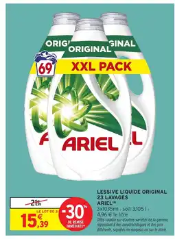 Intermarché Hyper ARIEL Lessive liquide original 23 lavages offre