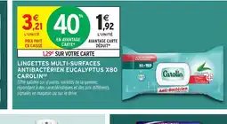 Intermarché Hyper CAROLIN Lingettes multi-surfaces antibactérien eucalyptus x80 offre