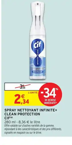 Intermarché Hyper CIF Spray nettoyant infinite+ clean protection offre