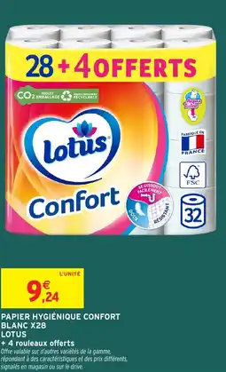 Intermarché Hyper LOTUS Papier hygiénique confort blanc x28 offre