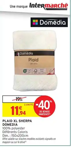 Intermarché Hyper DOMEDIA Plaid xl sherpa offre