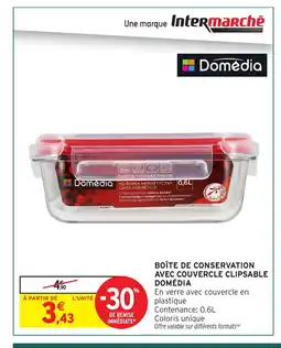 Intermarché Hyper DOMÉDIA Boîte de conservation avec couvercle clipsable offre