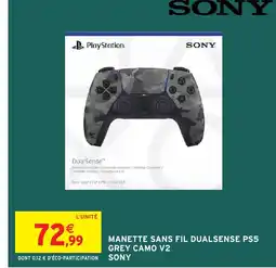 Intermarché Hyper SONY Manette sans fil dualsense ps5 grey camo v2 offre