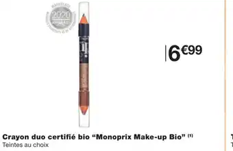 Monoprix Crayon duo certifié bio monoprix make-up bio offre