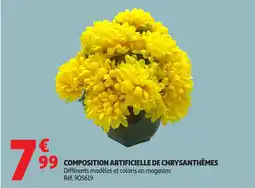 Auchan Composition artificielle de chrysanthèmes offre