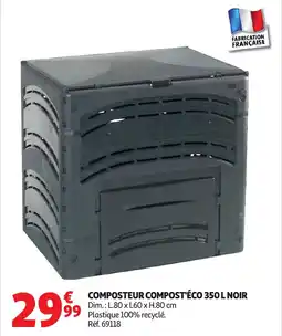 Auchan Composteur compost'éco noir offre
